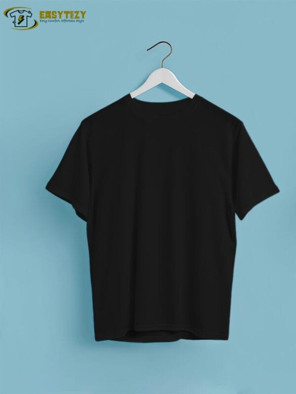 Classic Black Plain T-shirt – Sleek and Timeless - large