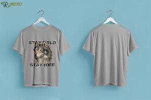 Stay wild - Stay free Typography T-shirt - Image 4