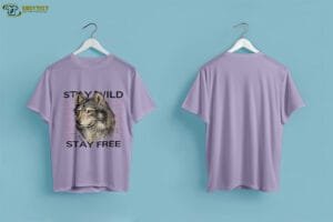Stay wild - Stay free Typography T-shirt - Image 3
