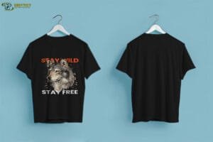 Stay wild - Stay free Typography T-shirt - Image 5