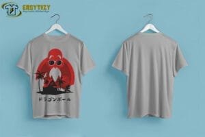 Retro Anime Island T-shirt – Bold Red & Black Design - Image 4