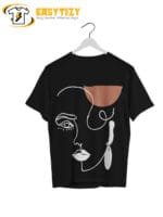 Abstract Line Art Face T-Shirt: Minimalist Boho Aesthetic | Modern Art Expression Tee - Image 2