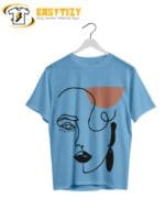 Abstract Line Art Face T-Shirt: Minimalist Boho Aesthetic | Modern Art Expression Tee