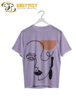 Abstract Line Art Face T-Shirt: Minimalist Boho Aesthetic | Modern Art Expression Tee - Image 4