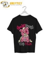 Smile Through the Pain T-Shirt: Edgy Pink Teddy Bear Graphic Tee | Resilient Streetwear Style - Image 2