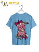Smile Through the Pain T-Shirt: Edgy Pink Teddy Bear Graphic Tee | Resilient Streetwear Style