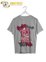 Smile Through the Pain T-Shirt: Edgy Pink Teddy Bear Graphic Tee | Resilient Streetwear Style - Image 3