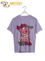 Smile Through the Pain T-Shirt: Edgy Pink Teddy Bear Graphic Tee | Resilient Streetwear Style - Image 4