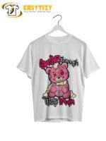 Smile Through the Pain T-Shirt: Edgy Pink Teddy Bear Graphic Tee | Resilient Streetwear Style - Image 5