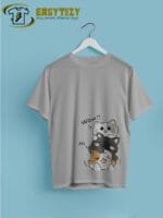 Stacked Cute Cats T-Shirt | Adorable Feline Tower Tee | "Wow!!" & "Hi," Kitty Graphic - Image 4