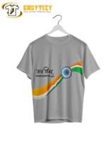 Jai Hind Independence Day T-Shirt: Tricolor Wave with Ashoka Chakra | Patriotic Graphic Tee - Image 3