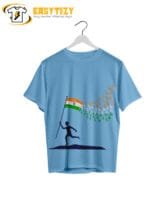 Running with Tricolor T-Shirt: Patriotic Indian Flag Graphic Tee | Independence Day Special
