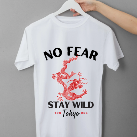 No Fear Dragon T-Shirt front white