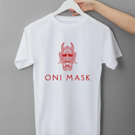 Oni Mask T-Shirt white front