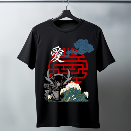 Samurai Love T-Shirt black front